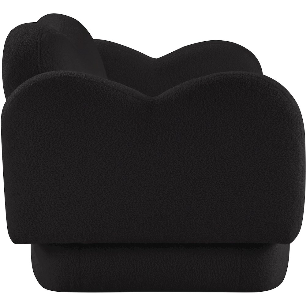 Bloom Black Teddy Fabric Loveseat. Picture 3