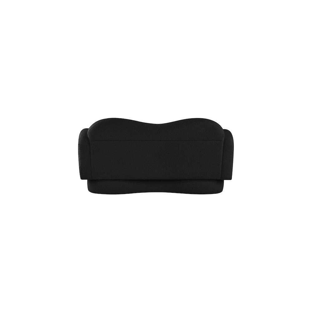 Bloom Black Teddy Fabric Loveseat. Picture 4