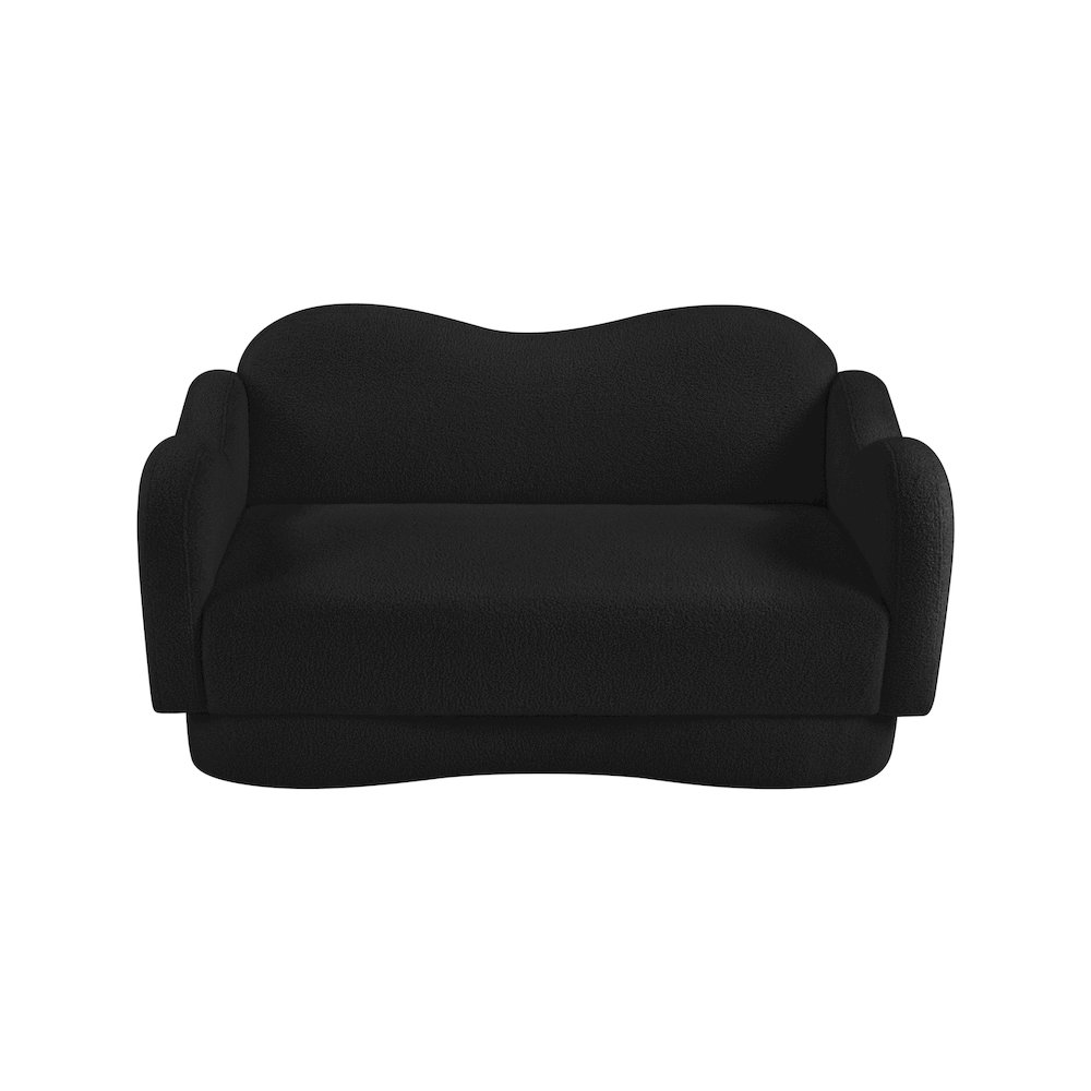 Bloom Black Teddy Fabric Loveseat. Picture 5