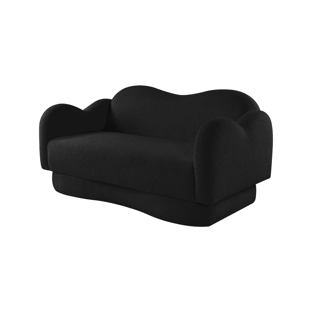 Bloom Black Teddy Fabric Loveseat. Picture 6