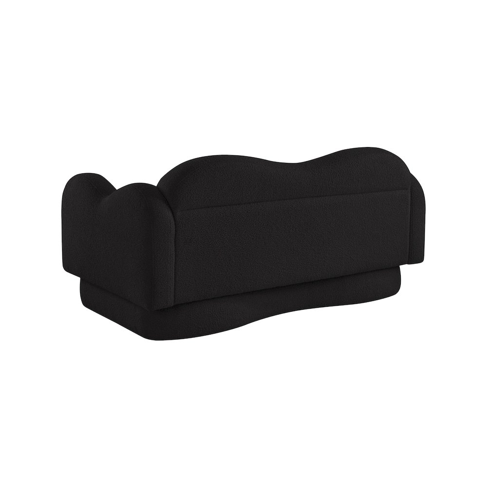 Bloom Black Teddy Fabric Loveseat. Picture 7