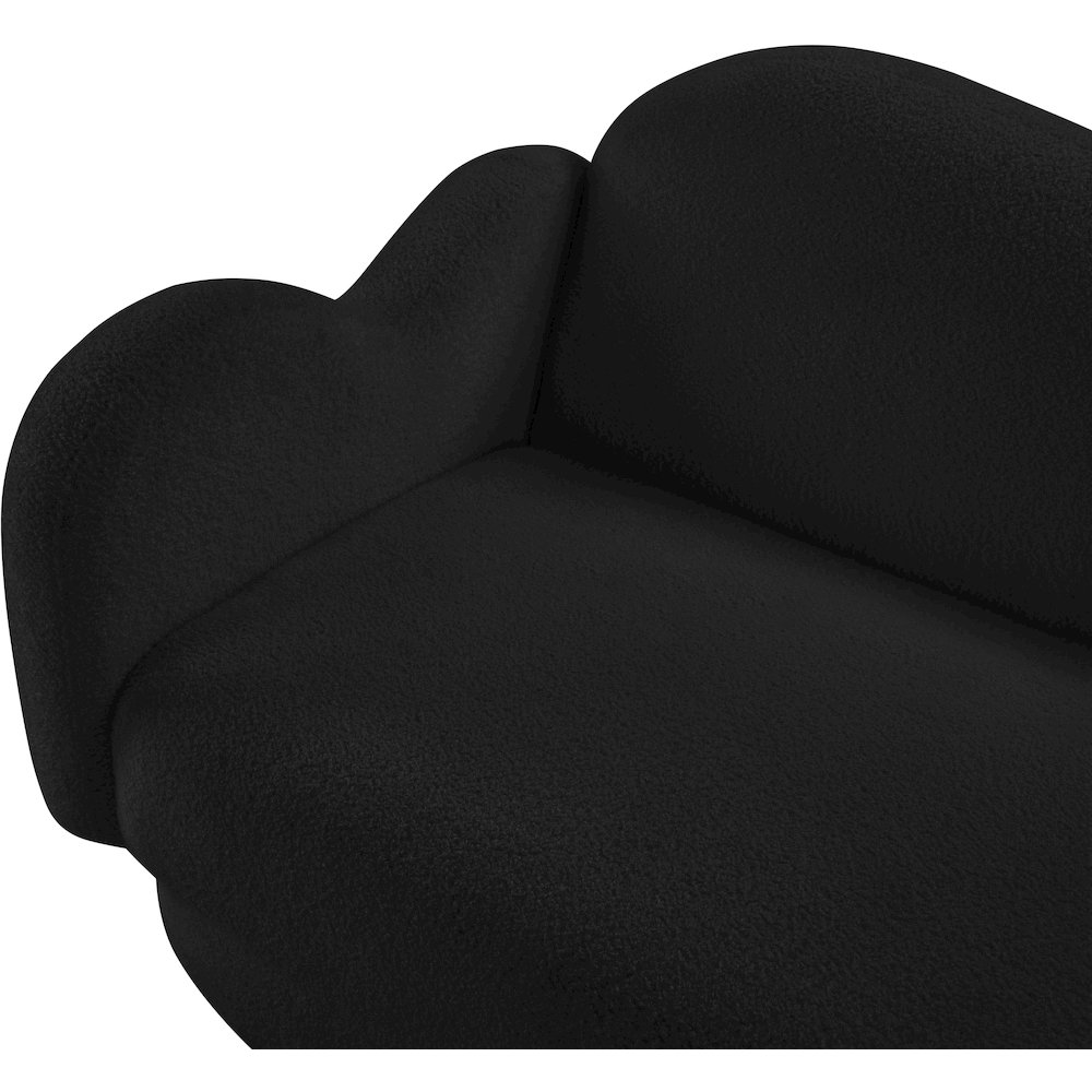 Bloom Black Teddy Fabric Loveseat. Picture 8