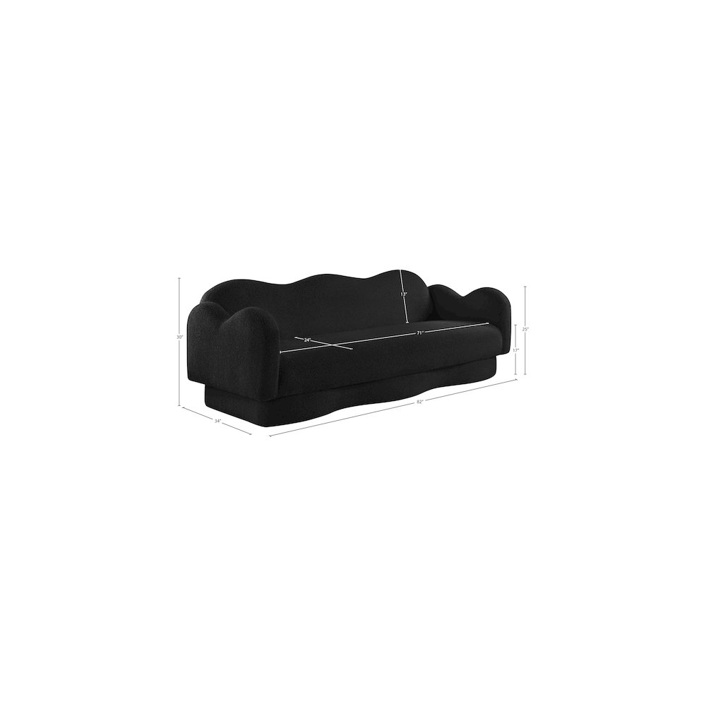 Bloom Black Teddy Fabric Sofa. Picture 16