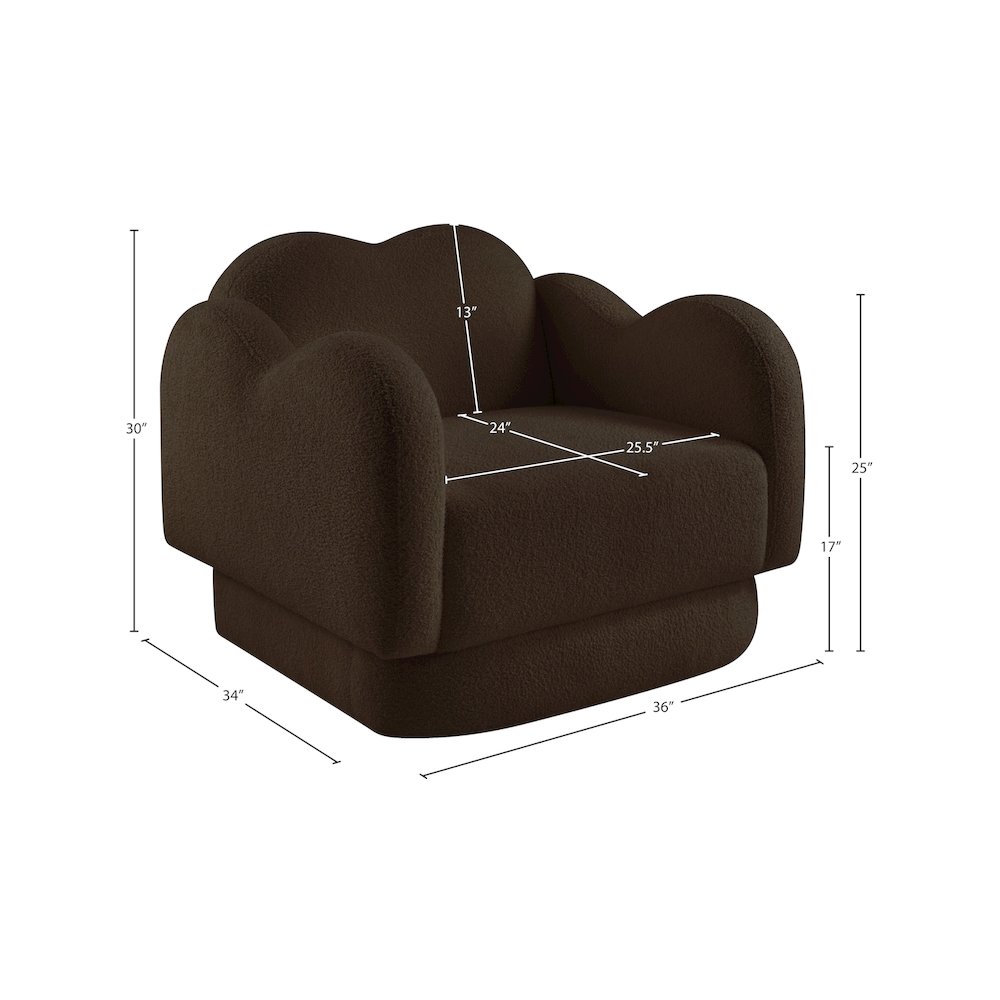 Bloom Brown Teddy Fabric Chair. Picture 12