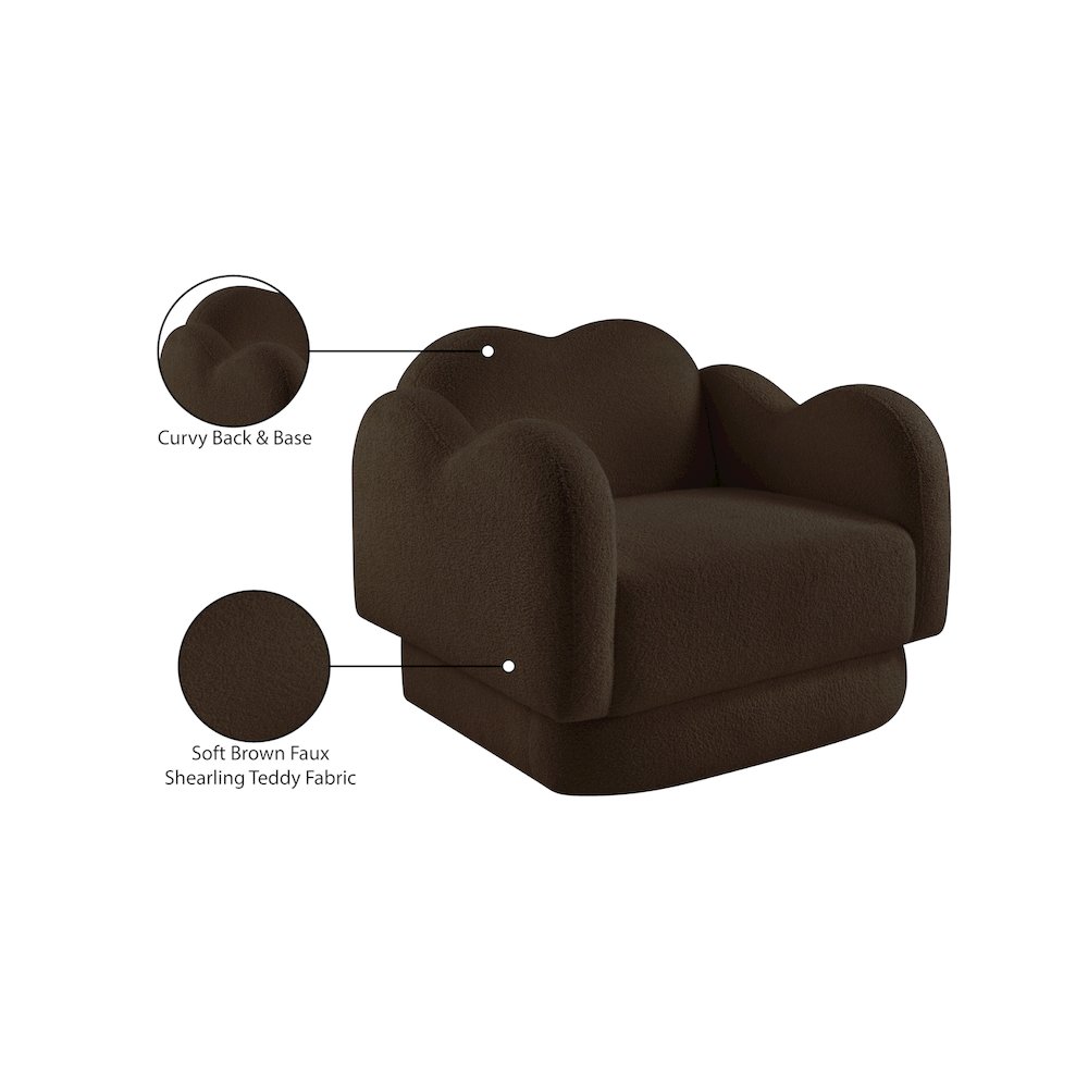 Bloom Brown Teddy Fabric Chair. Picture 13