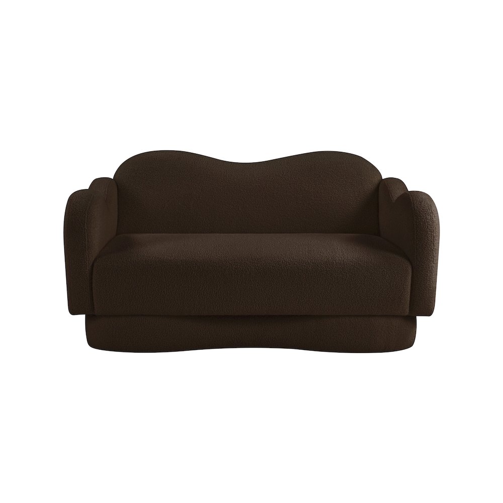 Bloom Brown Teddy Fabric Loveseat. Picture 2