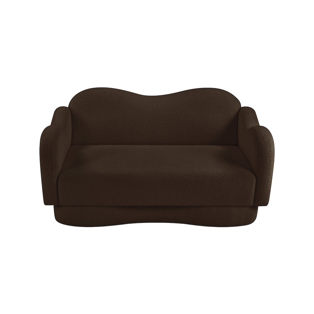 Bloom Brown Teddy Fabric Loveseat. Picture 5