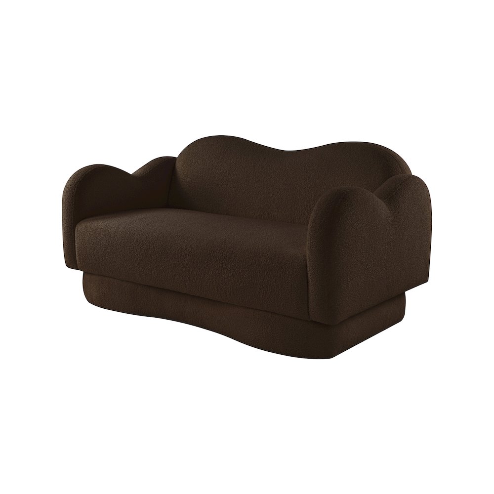 Bloom Brown Teddy Fabric Loveseat. Picture 6