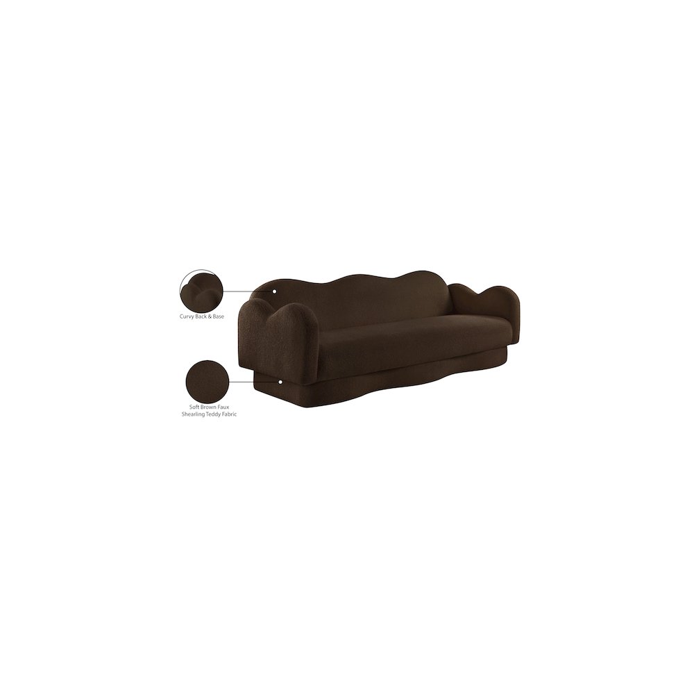 Bloom Brown Teddy Fabric Sofa. Picture 17
