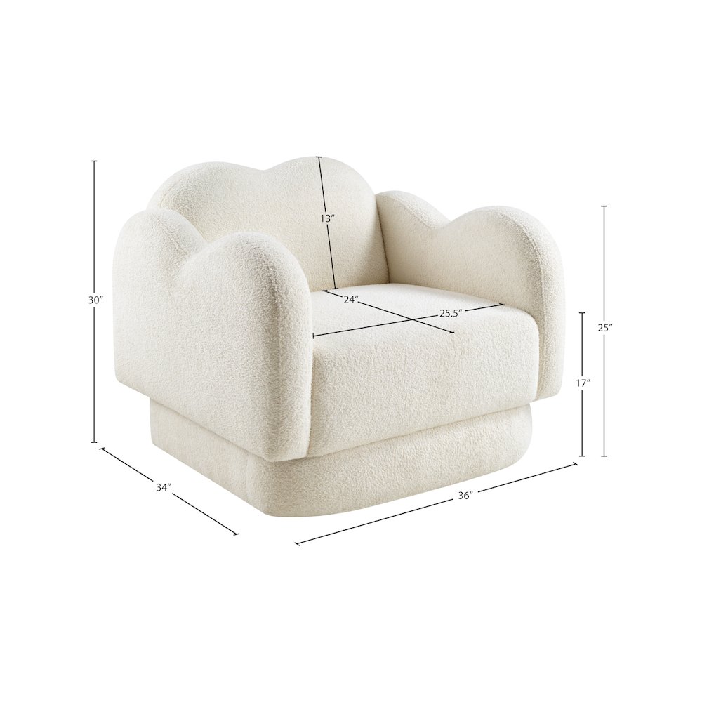 Bloom Cream Teddy Fabric Chair. Picture 12