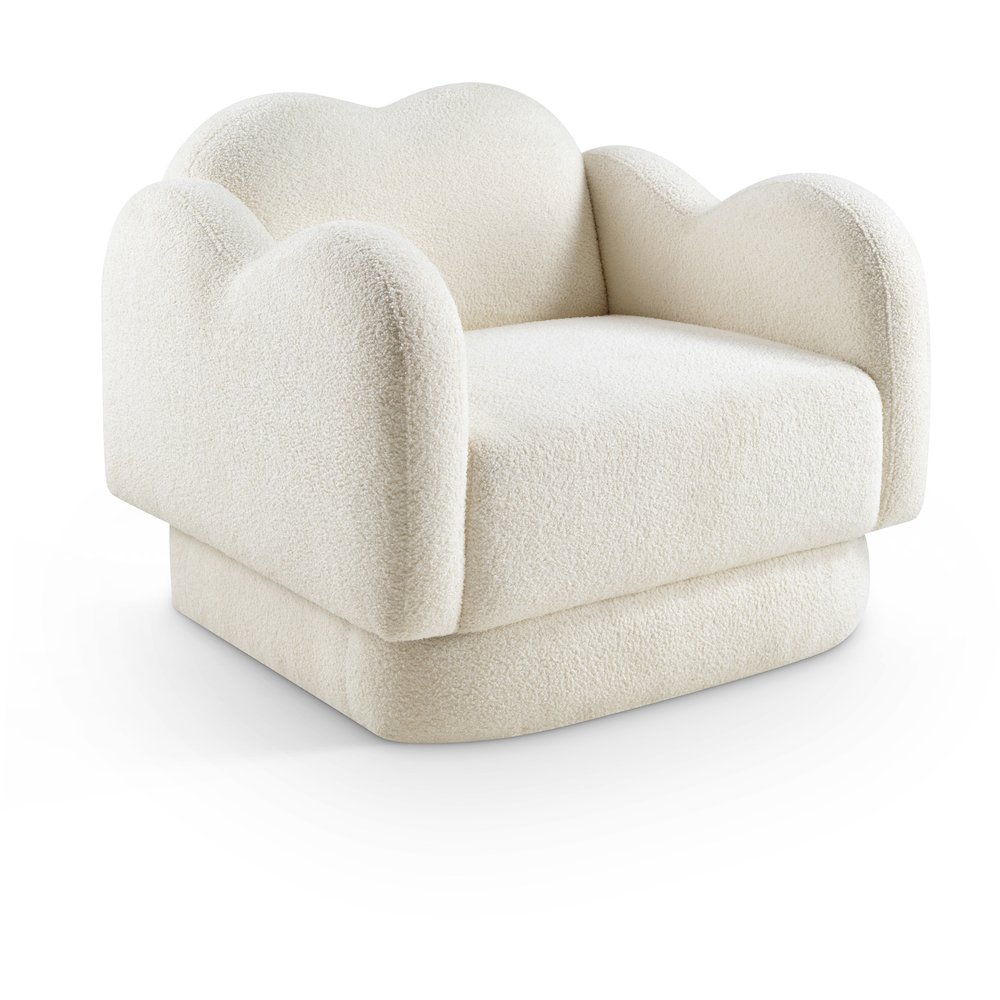 Bloom Cream Teddy Fabric Chair. Picture 1