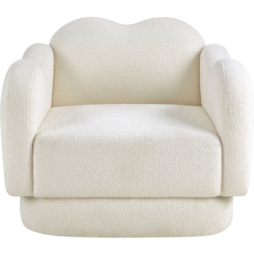 Bloom Cream Teddy Fabric Chair. Picture 2