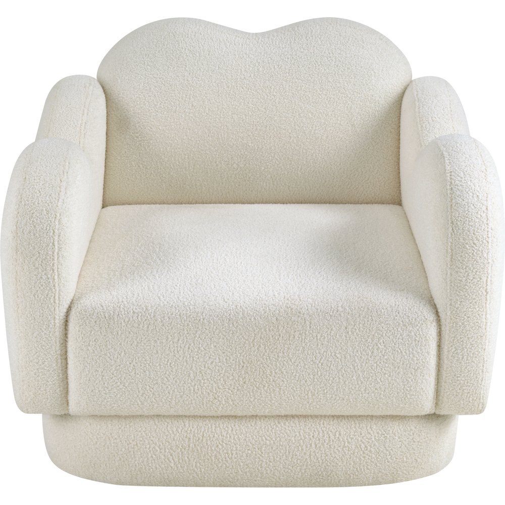Bloom Cream Teddy Fabric Chair. Picture 5