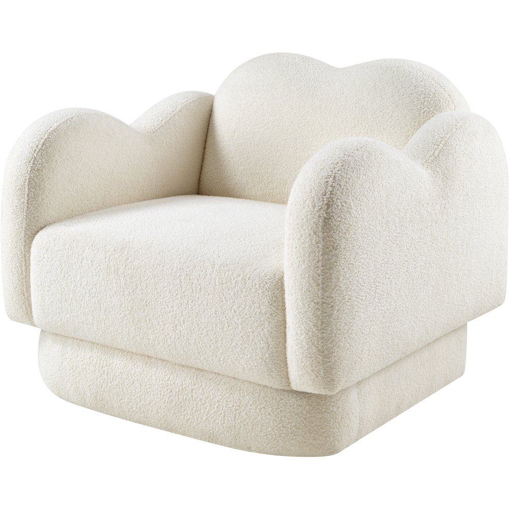 Bloom Cream Teddy Fabric Chair. Picture 6