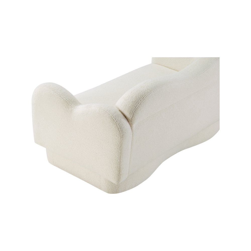 Bloom Cream Teddy Fabric Loveseat. Picture 9