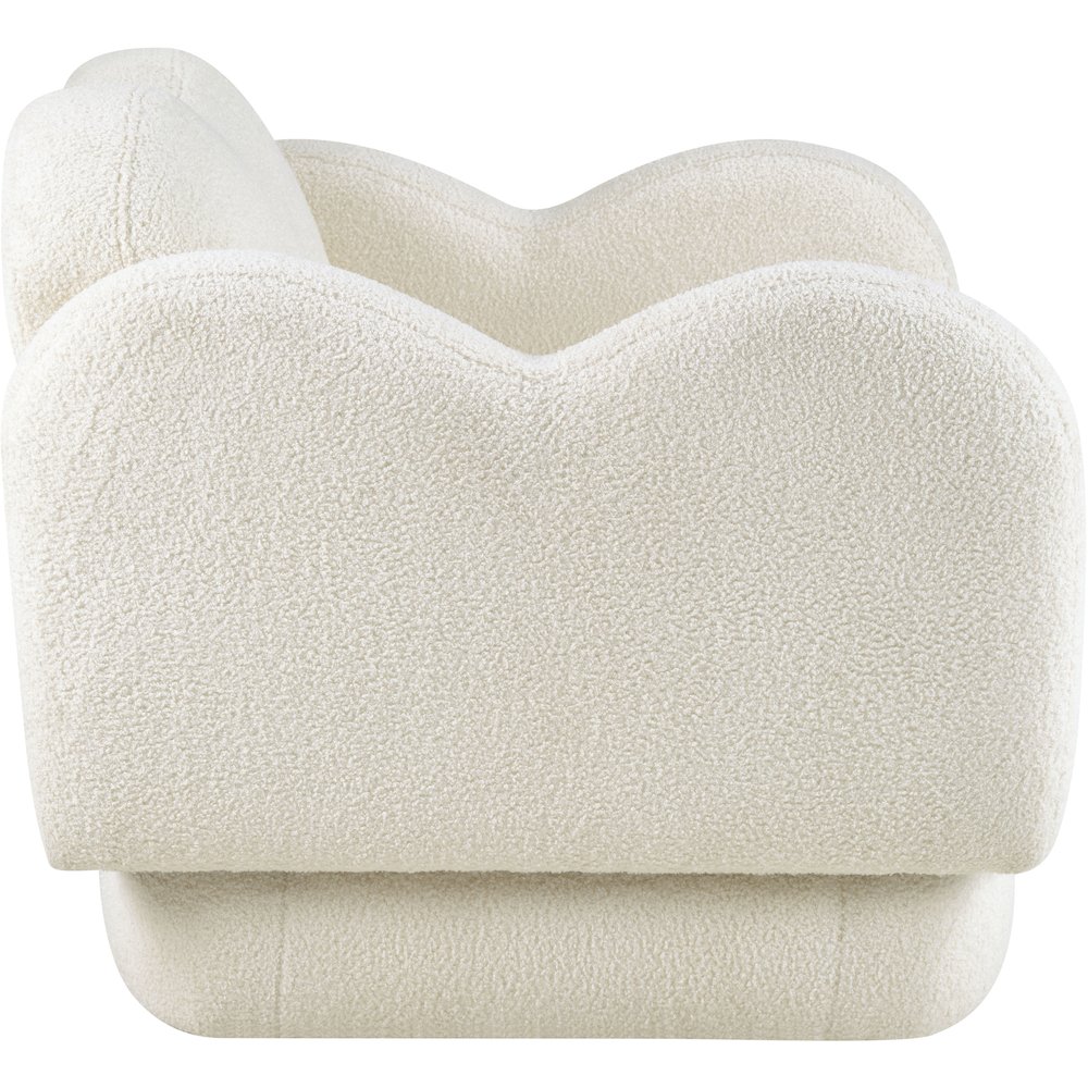 Bloom Cream Teddy Fabric Loveseat. Picture 3