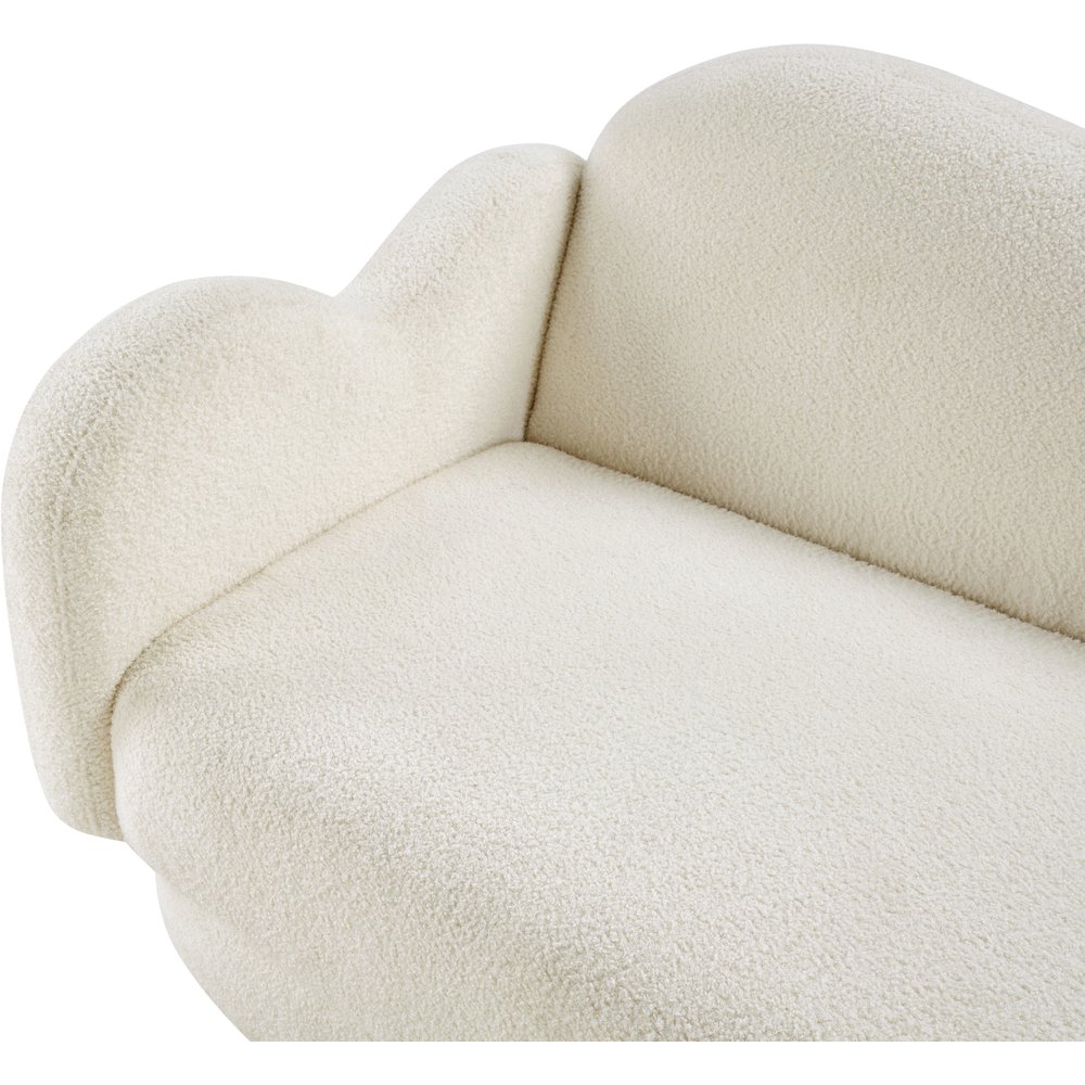 Bloom Cream Teddy Fabric Loveseat. Picture 8