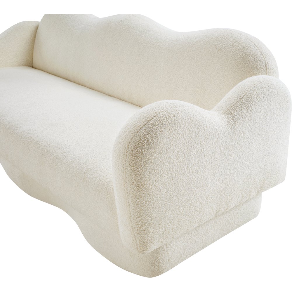 Bloom Cream Teddy Fabric Sofa. Picture 9