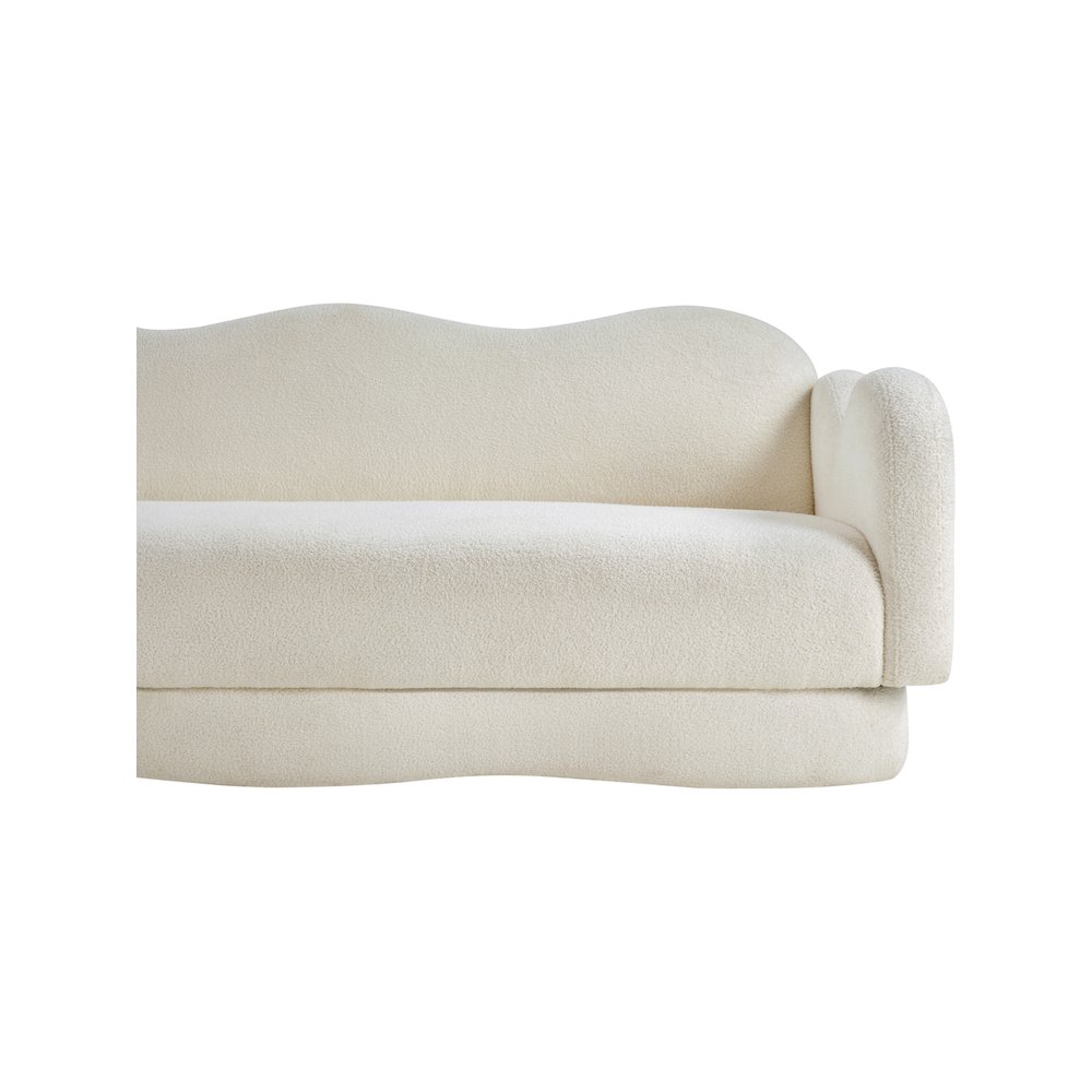 Bloom Cream Teddy Fabric Sofa. Picture 11