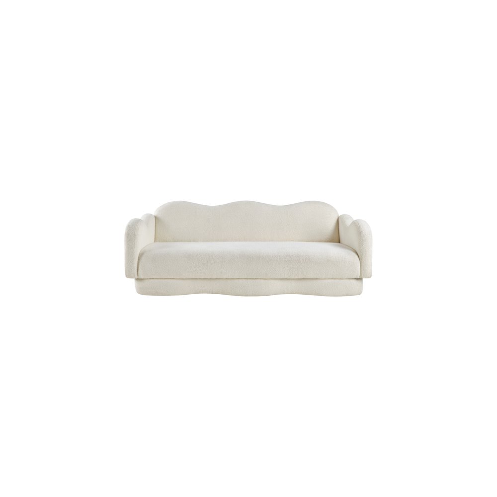 Bloom Cream Teddy Fabric Sofa. Picture 2