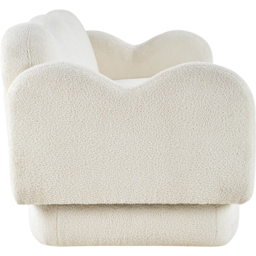 Bloom Cream Teddy Fabric Sofa. Picture 3