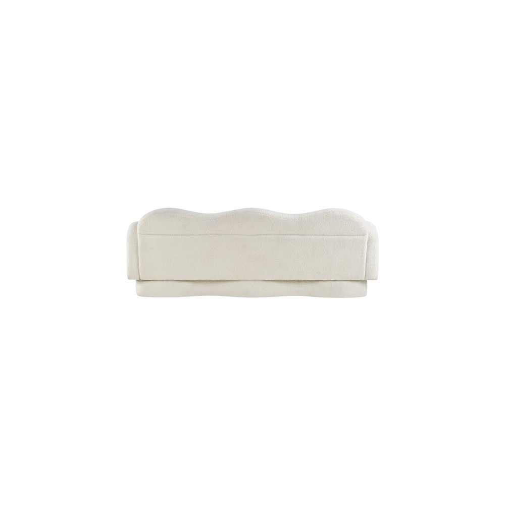 Bloom Cream Teddy Fabric Sofa. Picture 4