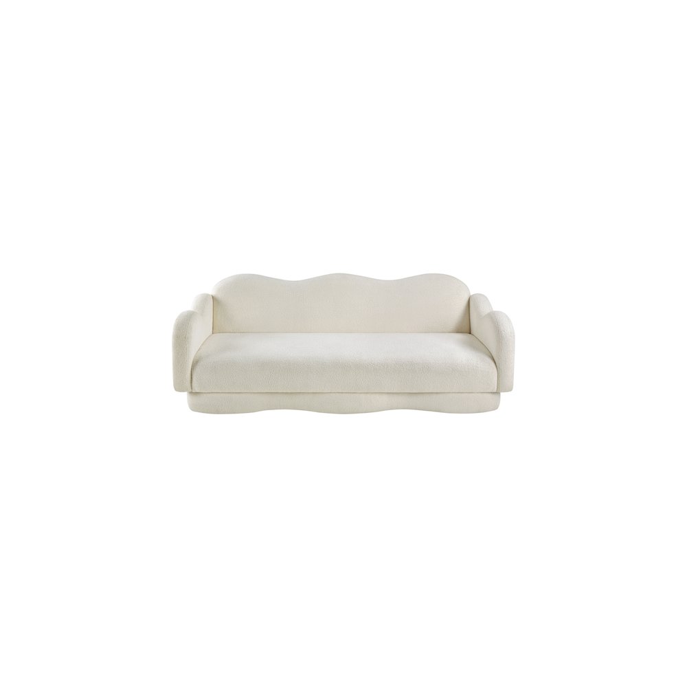 Bloom Cream Teddy Fabric Sofa. Picture 5
