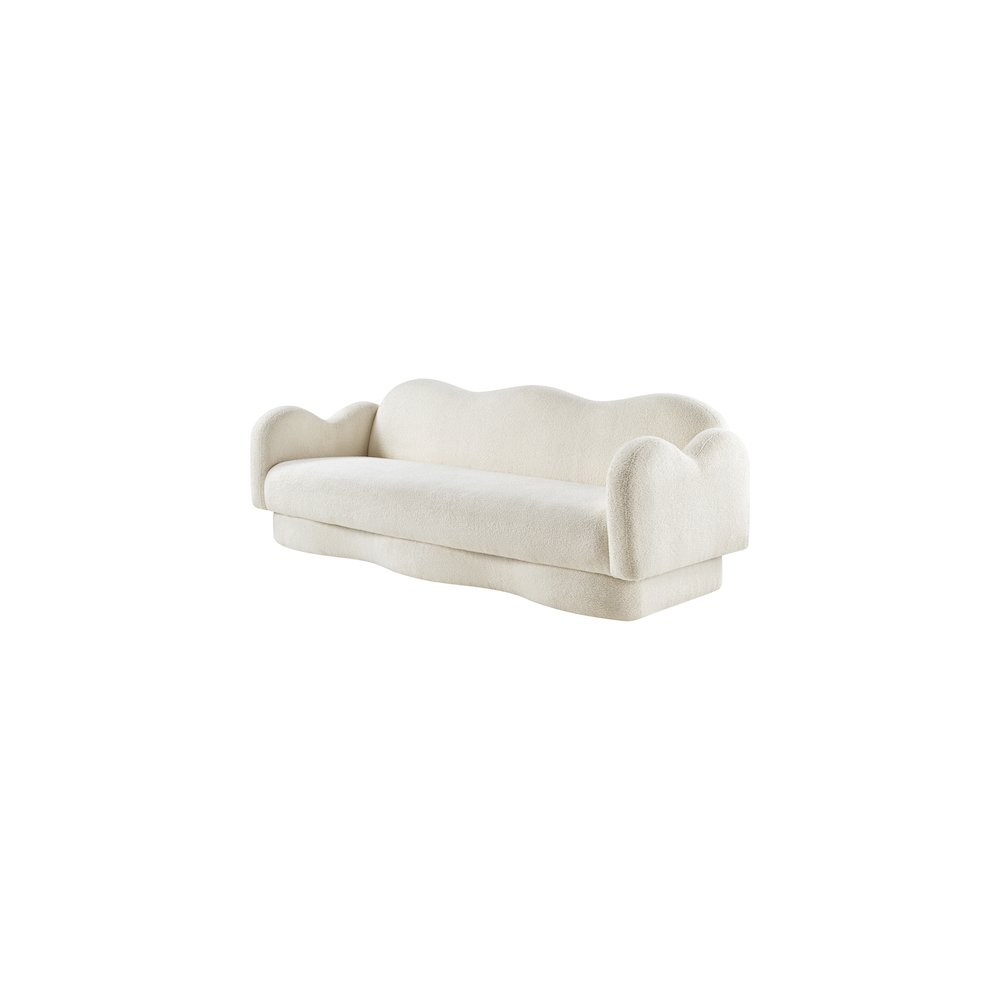 Bloom Cream Teddy Fabric Sofa. Picture 6