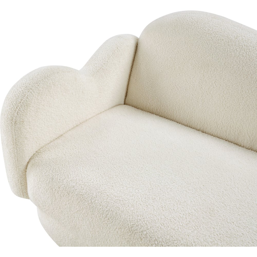 Bloom Cream Teddy Fabric Sofa. Picture 8