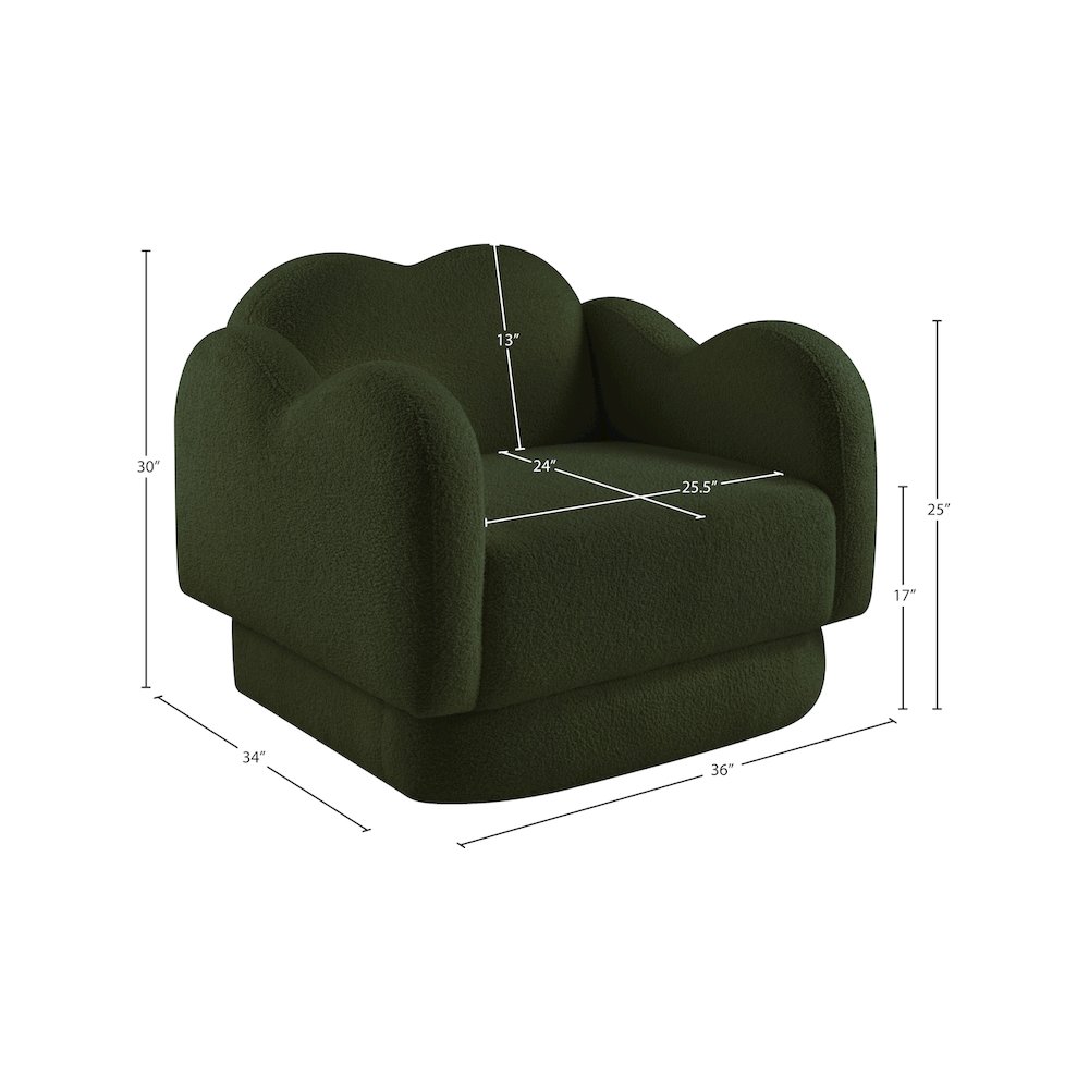 Bloom Green Teddy Fabric Chair. Picture 12