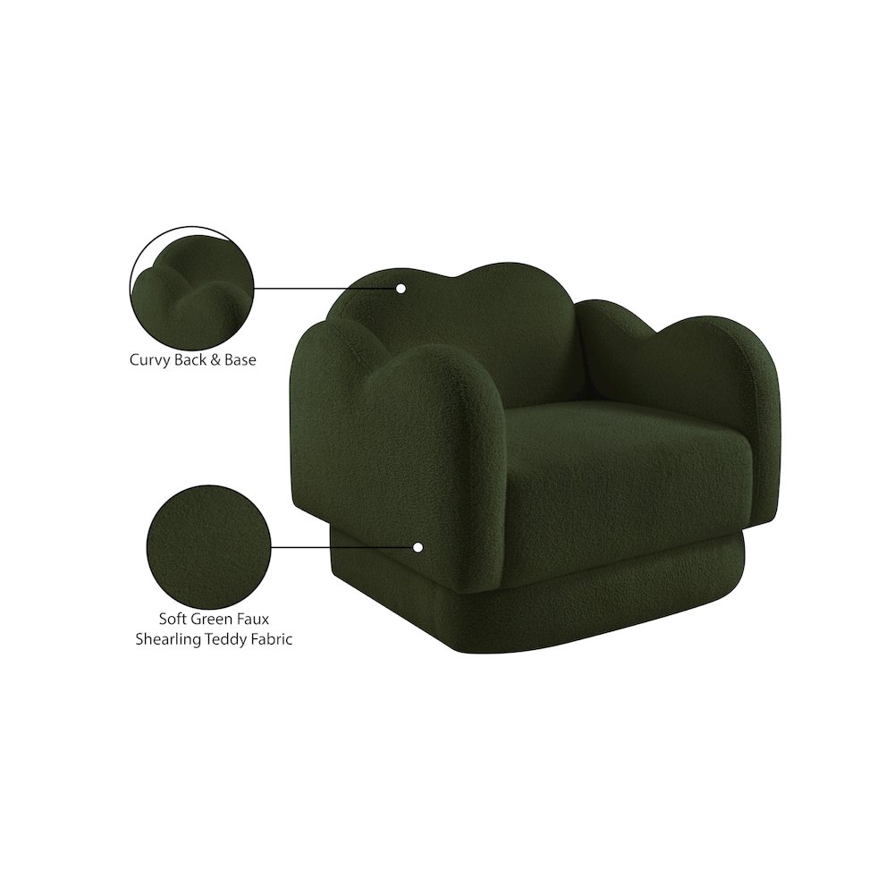 Bloom Green Teddy Fabric Chair. Picture 13