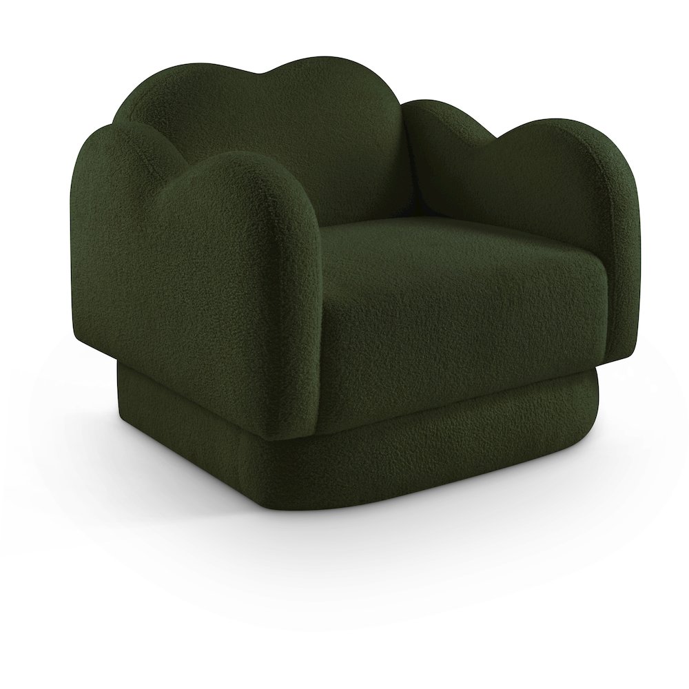 Bloom Green Teddy Fabric Chair. Picture 1