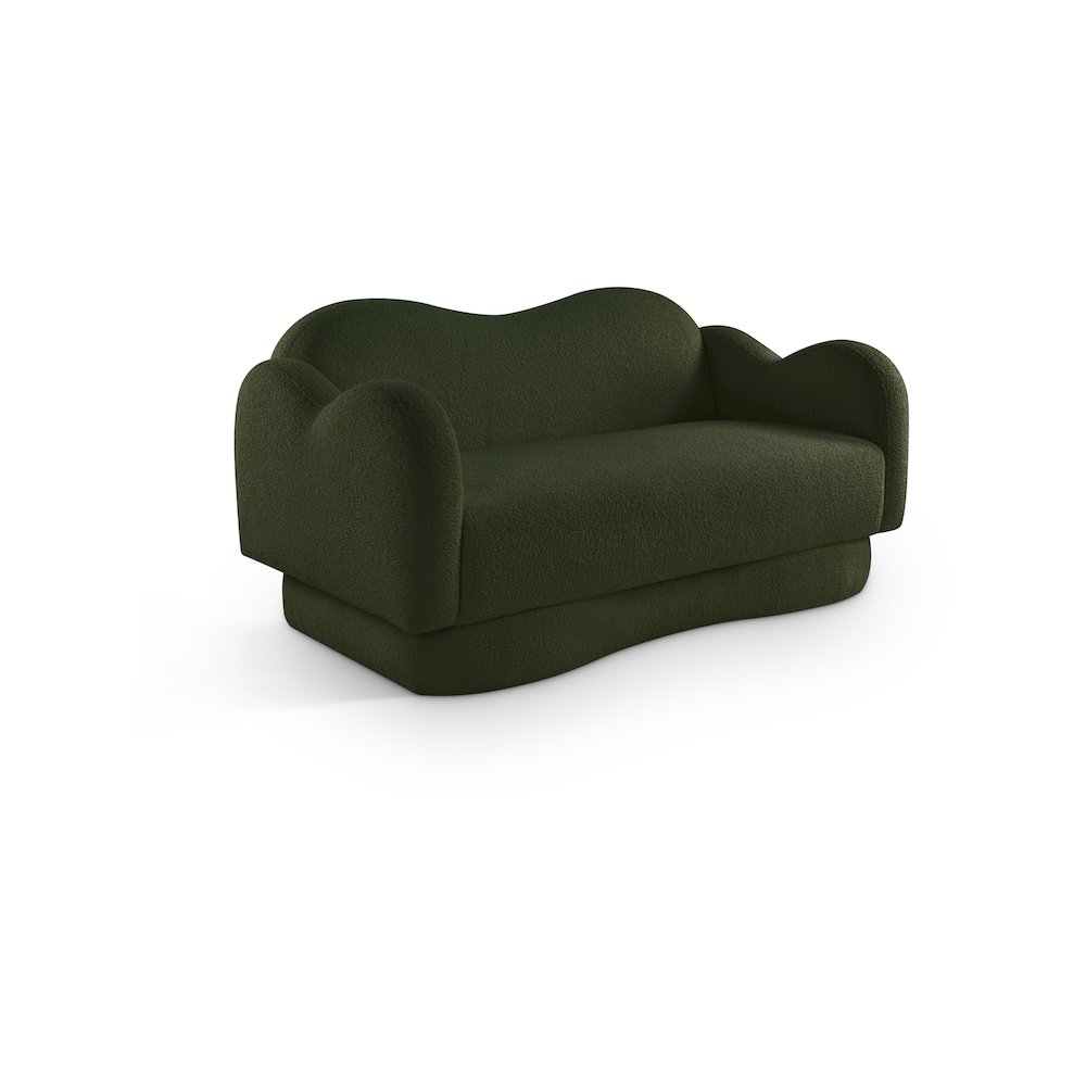 Bloom Green Teddy Fabric Loveseat. Picture 1