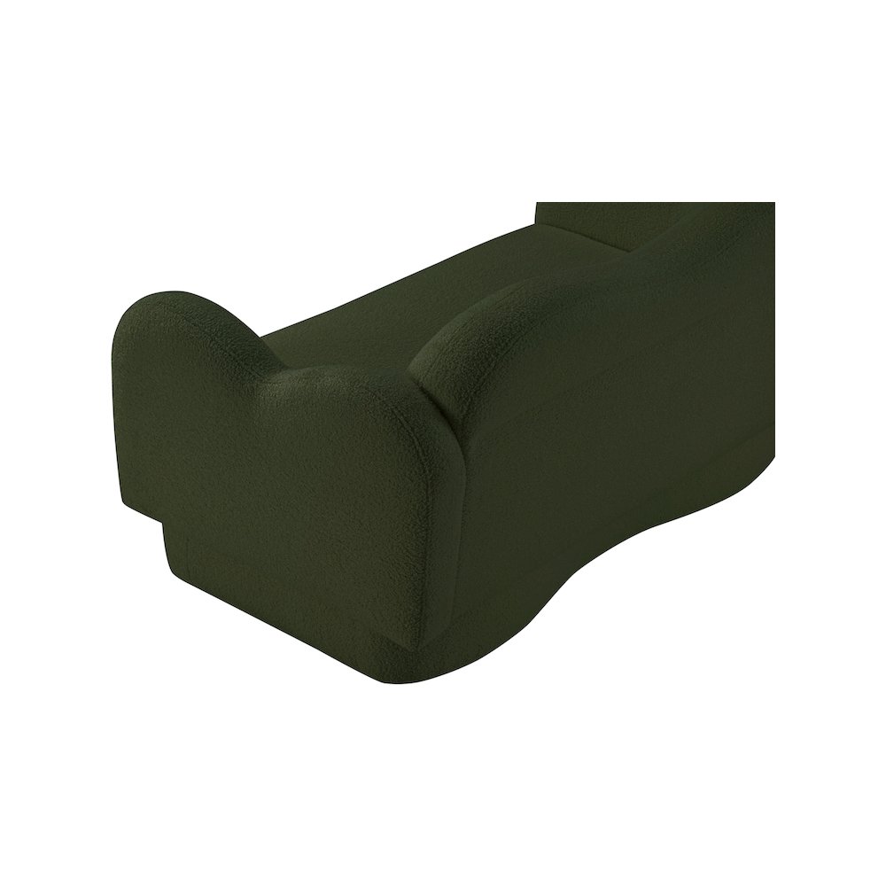 Bloom Green Teddy Fabric Loveseat. Picture 9