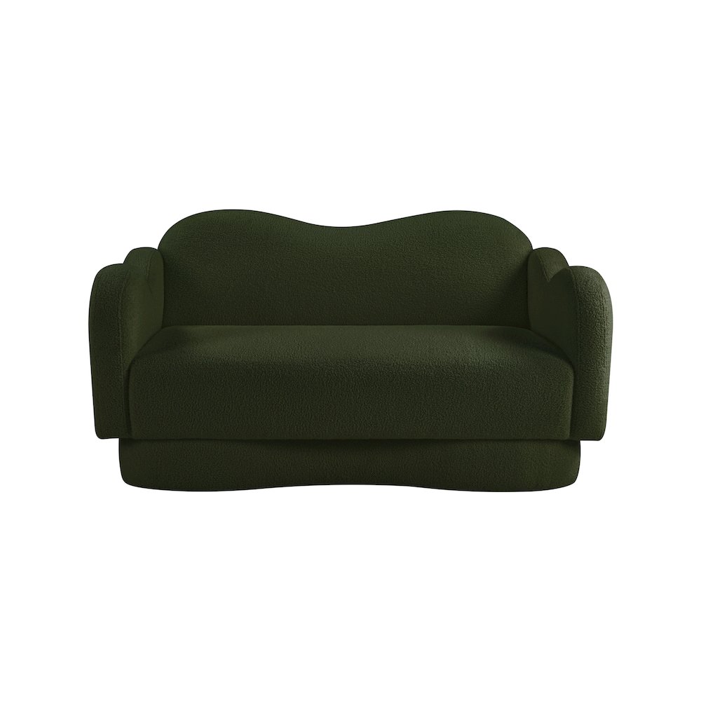 Bloom Green Teddy Fabric Loveseat. Picture 2