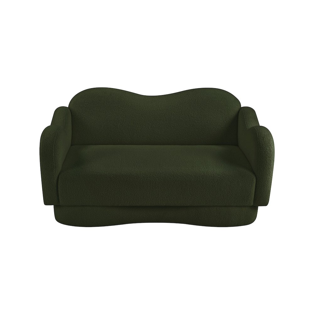 Bloom Green Teddy Fabric Loveseat. Picture 5