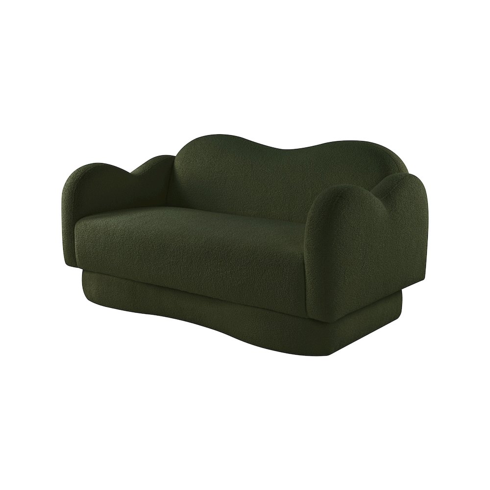 Bloom Green Teddy Fabric Loveseat. Picture 6