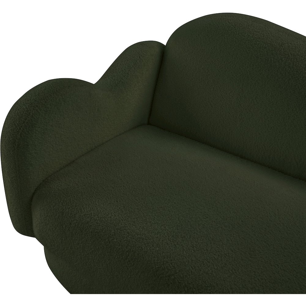 Bloom Green Teddy Fabric Loveseat. Picture 8