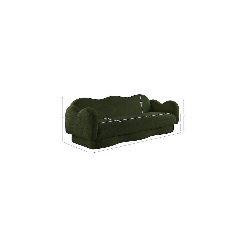 Bloom Green Teddy Fabric Sofa. Picture 16