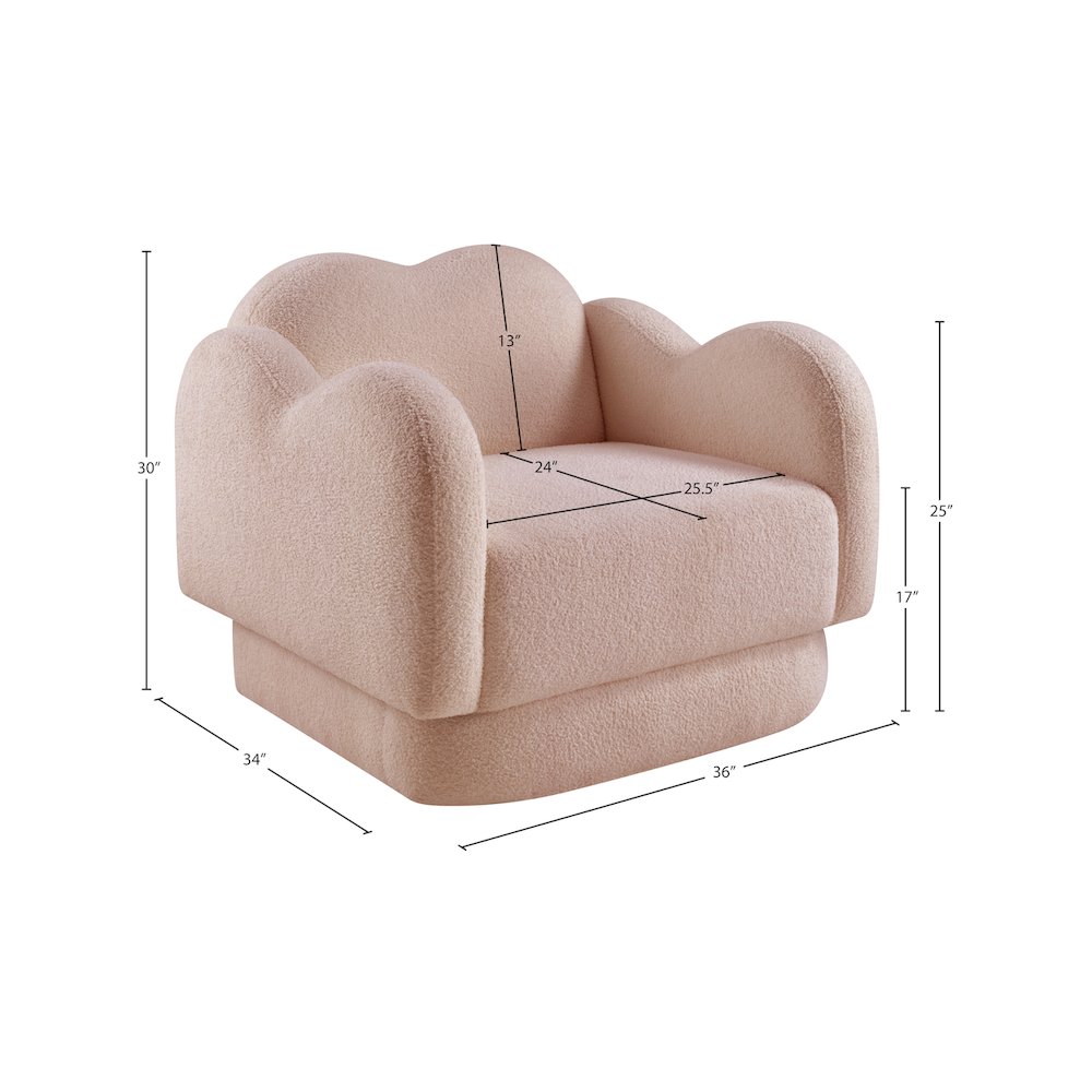 Bloom Pink Teddy Fabric Chair. Picture 12