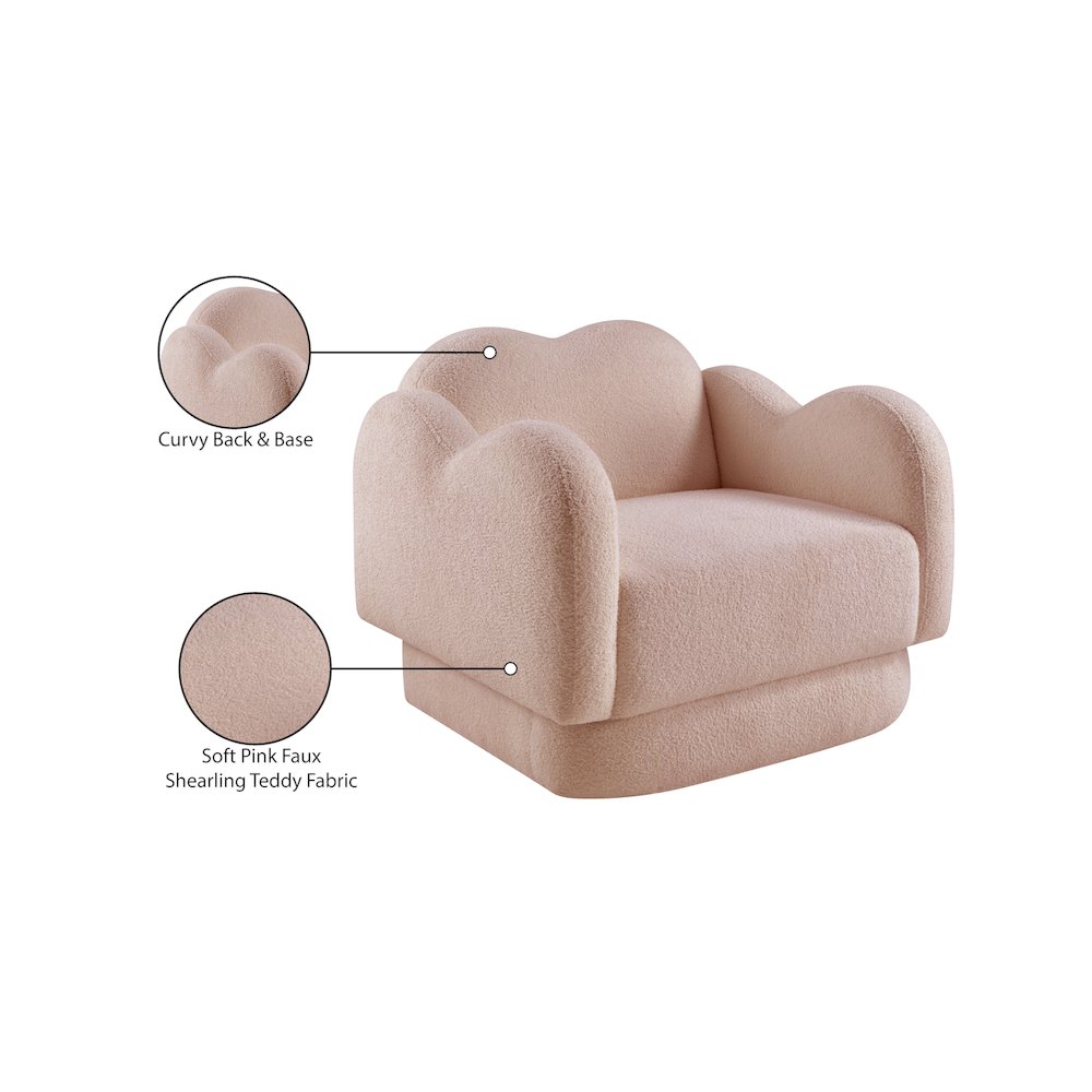 Bloom Pink Teddy Fabric Chair. Picture 13