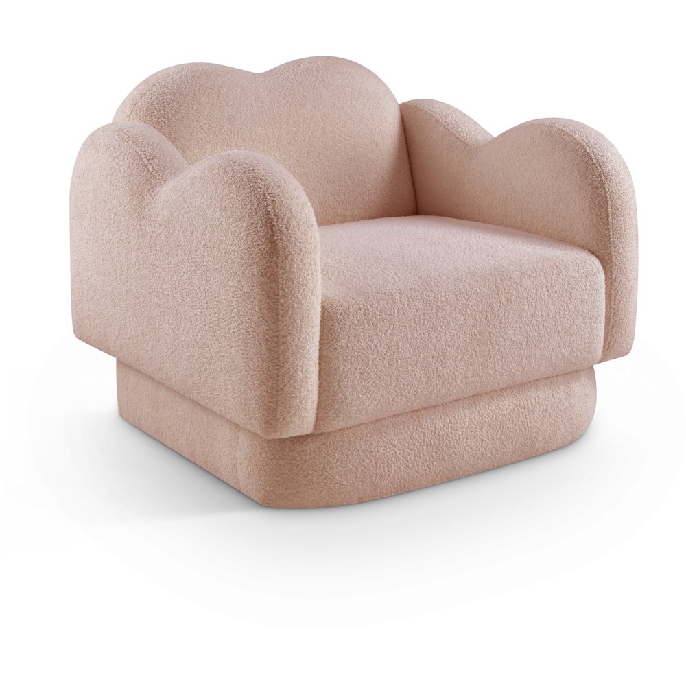 Bloom Pink Teddy Fabric Chair. Picture 1