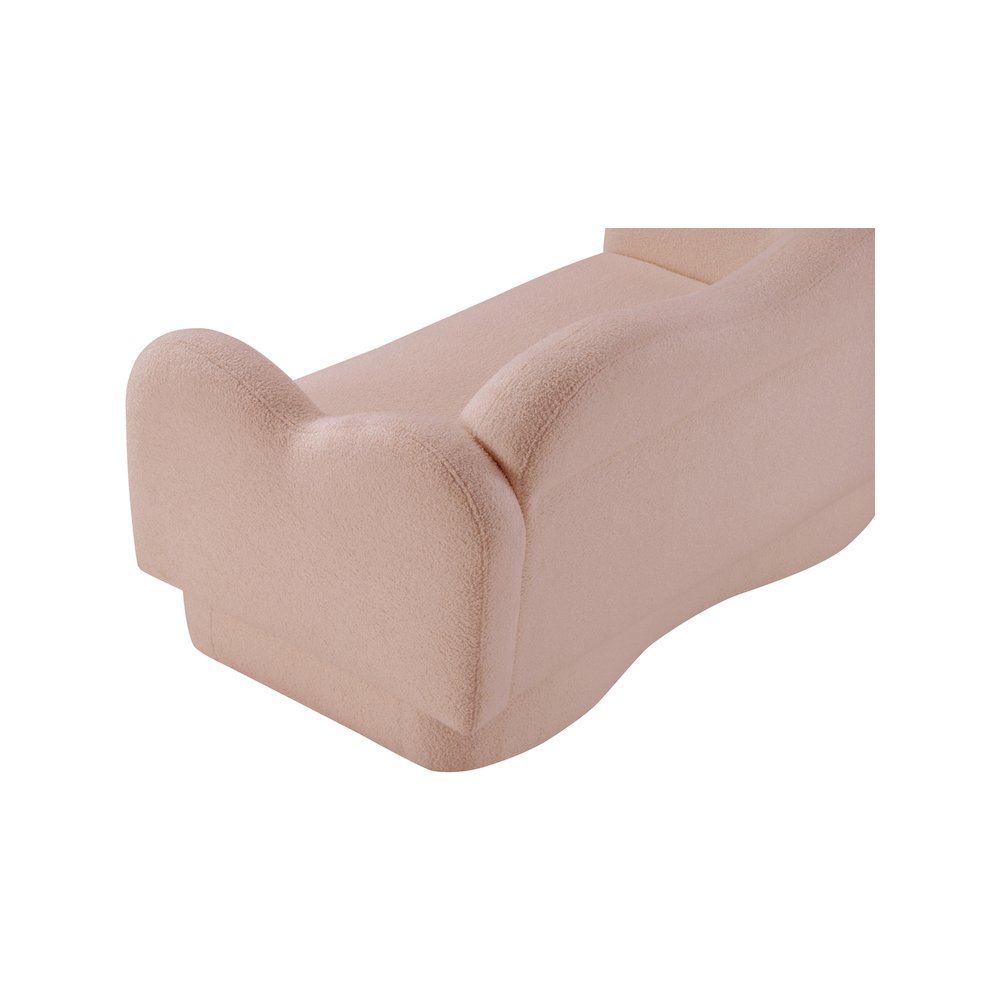 Bloom Pink Teddy Fabric Loveseat. Picture 9