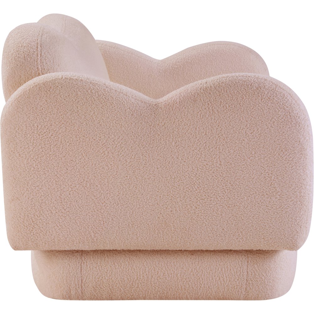 Bloom Pink Teddy Fabric Loveseat. Picture 3