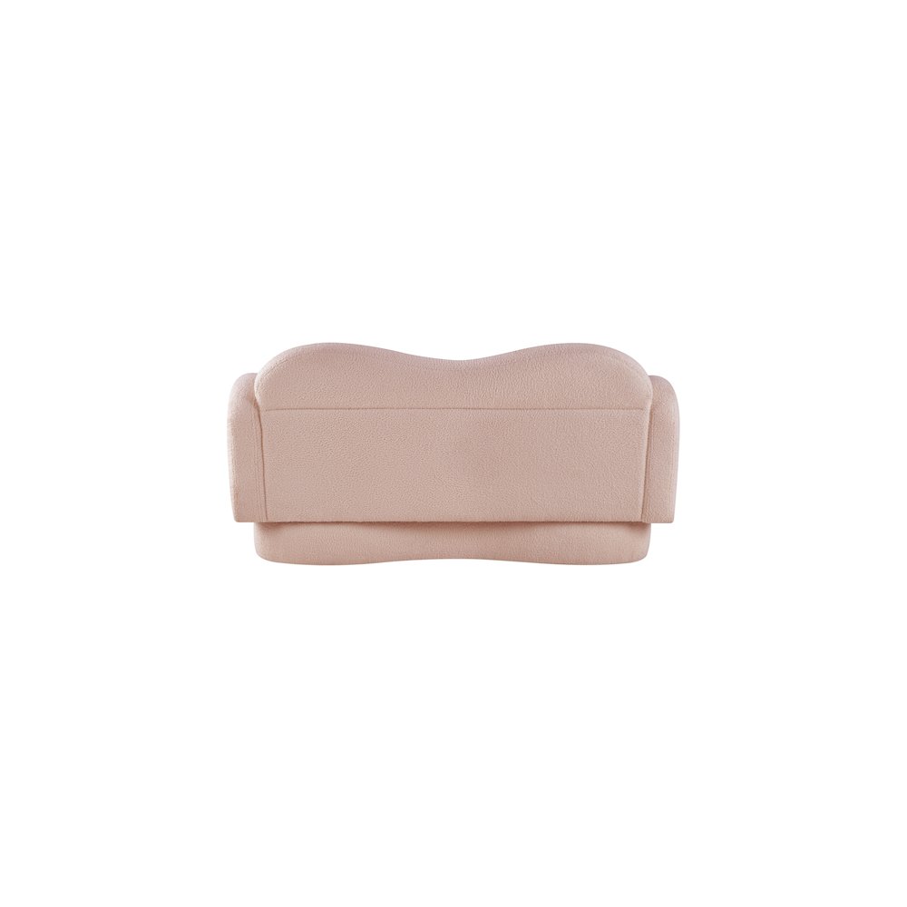 Bloom Pink Teddy Fabric Loveseat. Picture 4