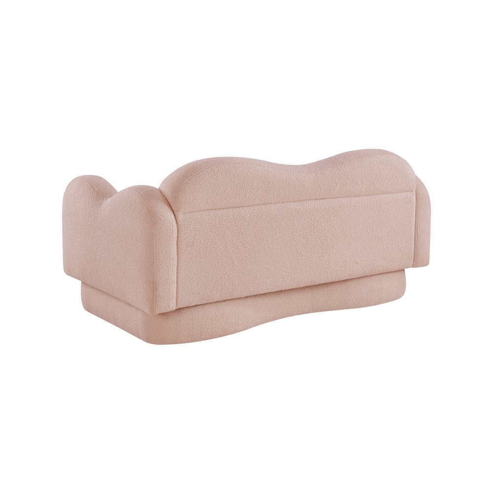 Bloom Pink Teddy Fabric Loveseat. Picture 7