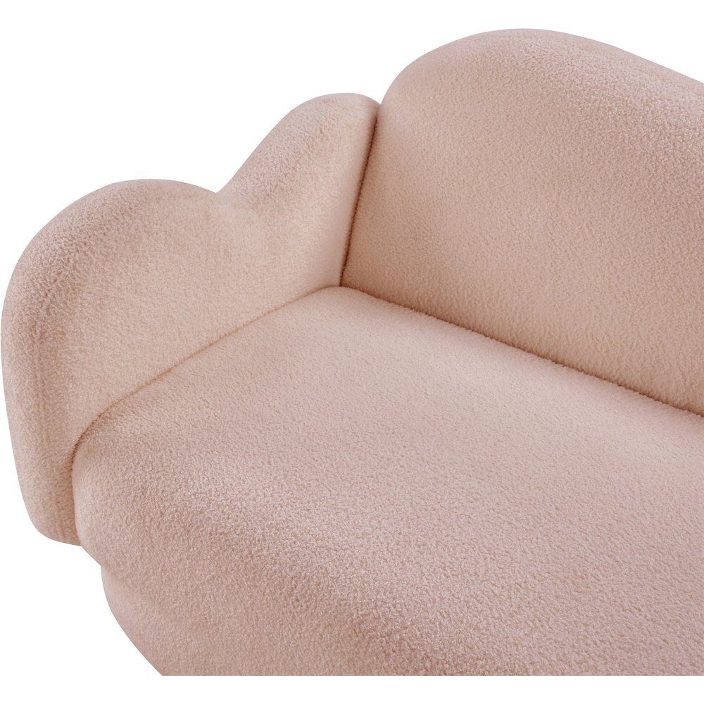 Bloom Pink Teddy Fabric Loveseat. Picture 8