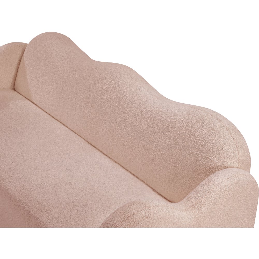 Bloom Pink Teddy Fabric Sofa. Picture 10