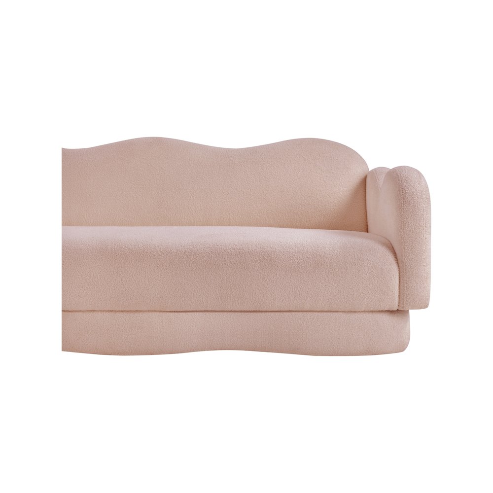 Bloom Pink Teddy Fabric Sofa. Picture 11