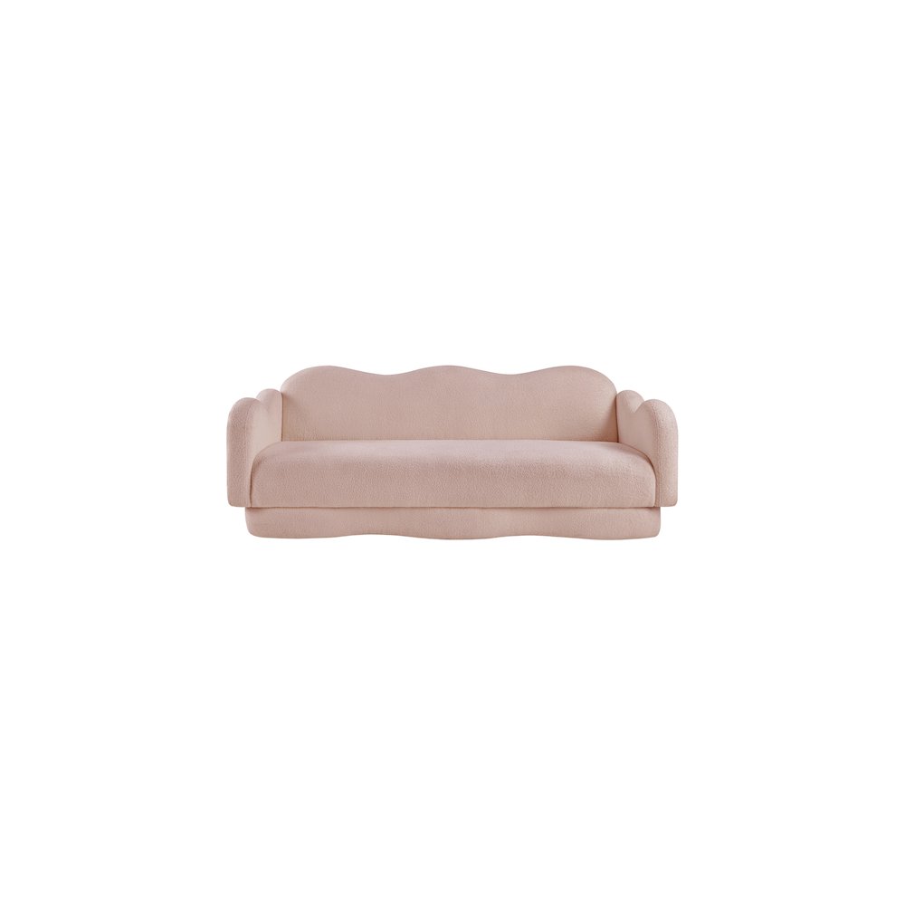 Bloom Pink Teddy Fabric Sofa. Picture 2